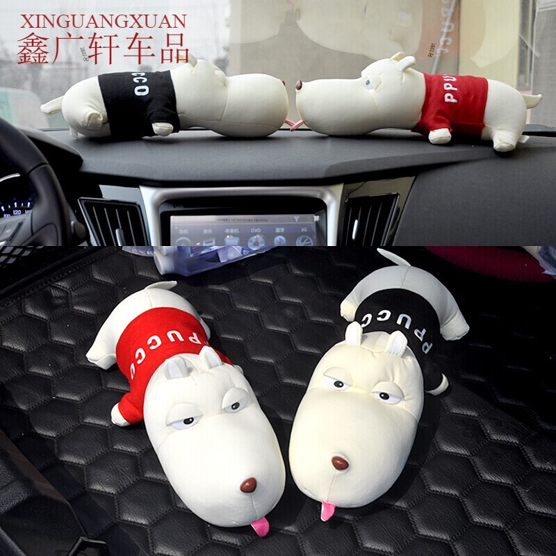 汽車竹炭包 新車除味 活性炭除臭 除甲醛 車用炭包卡通公仔 車載竹炭狗公仔車內(nèi)除味 黑色長(zhǎng)嘴狗28cm